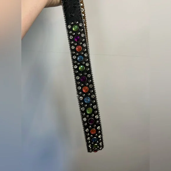 WB Atlas Western Rhinestone Studded Belt Y2K Cowgirl Glam Statement - Picture 5 of 9